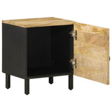 Bed Cabinet Black 40x33.5x46 cm Solid Rough Wood Mango 4018624