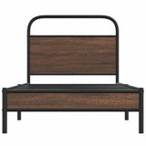 Bed Frame without Mattress 100x190 cm Brown Oak Engineered Wood 4100458