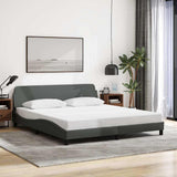 Bed Frame "Dover" Dark Grey 183x213 cm Fabric 373305