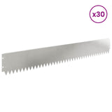 Lawn Edging 30 pcs 103 x 15 cm Steel Silver 8008364