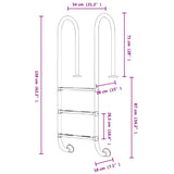 Pool Ladder 54x38x158 cm 304 Stainless Steel 93458