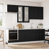 Kitchen Unit LUCCA 8 pcs Black Engineered Wood 3438144