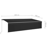 Manual Retractable Awning with Blind 6x3m Anthracite 3069479