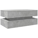 Coffee Table with LED Lights Concrete Grey 90x50x40 cm 839864