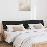 Upholstered Headboard Black 200 cm Solid Pine Wood 879156