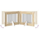 Dog Gate with Stands 4 pcs Sonoma Oak 80 x 60 cm 892134
