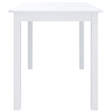 Dining Table White 114x71x75 cm Solid Rubber Wood 247362