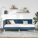 Corner Bed Frame Blue 90 x 200 cm Fabric and Engineered wood 42016196