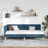 Corner Bed Frame with Headboard Blue 90 cm x 200 cm Velvet 42016196