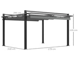 3 x 3 Retractable Pergola, Garden Gazebo Shelter with Aluminium Frame, for Grill, Patio, Deck, T3398P377598