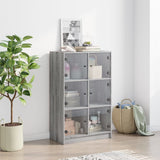 Highboard with Doors Grey Sonoma 68x37x109 cm Engineered Wood 3295855