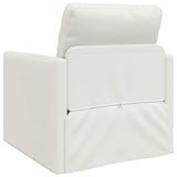 Folding Sofa Bed White 74 x 77 x 81 cm Faux Leather 42030493