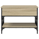Coffee Table Sonoma Oak 70x50x50 cm Engineered Wood and Metal 845352