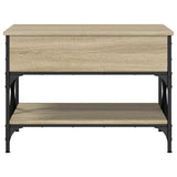 Coffee Table Sonoma Oak 70x50x50 cm Engineered Wood and Metal 845352