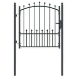 Fence Gate with Spikes Grey 100 x 100 cm Powder-coated steel 42009017
