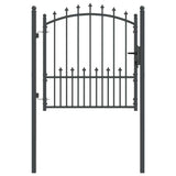 Fence Gate with Spikes EMMEN 100 x 100 cm Powder-coated steel 42009017