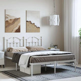Metal Bed Frame without Mattress with Headboard White 150x200cm 353490