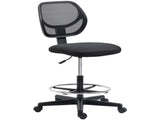 Ergonomic Mesh Standing Desk Chair with Adjustable Footrest Ring and Seat Height Black T3398P344262