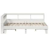 ZNTS Bookcase Bed without Mattress White 160x200cm Solid Wood Pine 3324533