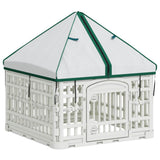 4 Panel Dog Playpen with Roof White 63 x 63 x 67 cm Plastic 42027214