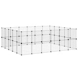 44-Panel Pet Cage with Door Black 35x35 cm Steel 3114040