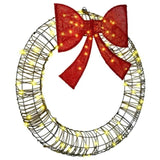 Wreath with 80 LEDs Warm white 90 x 90 x 9 cm Rattan 42019140