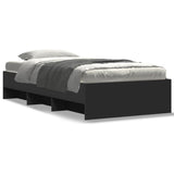 Bed Frame without Mattress Black 100x200 cm Engineered Wood 3295668
