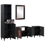 Bathroom Cabinet Set with Drawer 4 pcs Solid Mango Wood 3310143