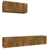 3 Piece TV Cabinet Set Smoked Oak Engineered Wood 3114475