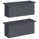 Garden Planter with LED 2 pcs Antracite 30 x 80 x 30 cm Steel 8008103