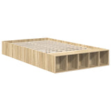 Bed Frame with Shelf Sonoma Oak 120 x 200 cm Engineered Wood 3408391