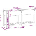 Garden Planter Beige 161 x 43 x 76.5 cm Solid fir wood 42006568