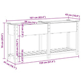 Garden Planter Beige 161 x 43 x 76.5 cm Solid fir wood 42006568