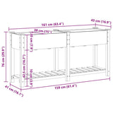 Garden Planter Beige 161 x 43 x 76.5 cm Solid Fir Wood 42006568
