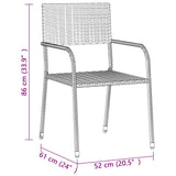 ZNTS 7 Piece Outdoor Dining Set Poly Rattan Grey 3120103