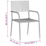 Outdoor Dining Set Black PE rattan, steel, solid acacia wood Medium 3120096