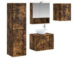 Bathroom Cabinet Set 5 pcs Smoked Oak 50 x 14.5 x 70 cm 3407299