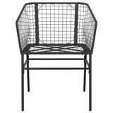 3 Piece Garden Dining Set Black Poly Rattan Glass 3334583