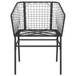 9 Piece Garden Dining Set Black Poly Rattan Glass 3334589