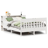 Bookcase Bed without Mattress White 120x190 cm Small Double Solid Wood Pine 3323195