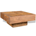 ZNTS Coffee Table Brown Square Solid Mango Wood 241132