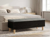 Storage Bench with Cushion Black Oak 102 x 42 x 46 cm 8017751