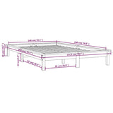 Bed Frame Honey Brown Solid Pine Wood Double Durable Bed Frame 820589