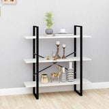 3-Tier Book Cabinet White 100x30x105 cm Solid Pine Wood 806553