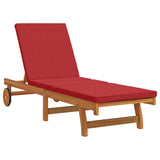 Sun Lounger Reclining Brown 63 x 199 x 85cm Solid Acacia wood 4105539