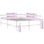 ZNTS Bed Frame without Mattress Black 120x200 cm 3279802
