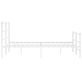 Metal Bed Frame without Mattress with Footboard White 150x200cm 355434