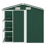 Garden Shed with Rack Green 205x130x183 cm Iron 47104
