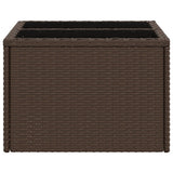 Garden Table with Glass Top Brown 55x55x37 cm Poly Rattan 366207