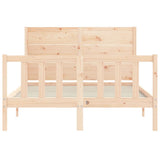 Bed Frame without Mattress Double Solid Wood Pine 3192726